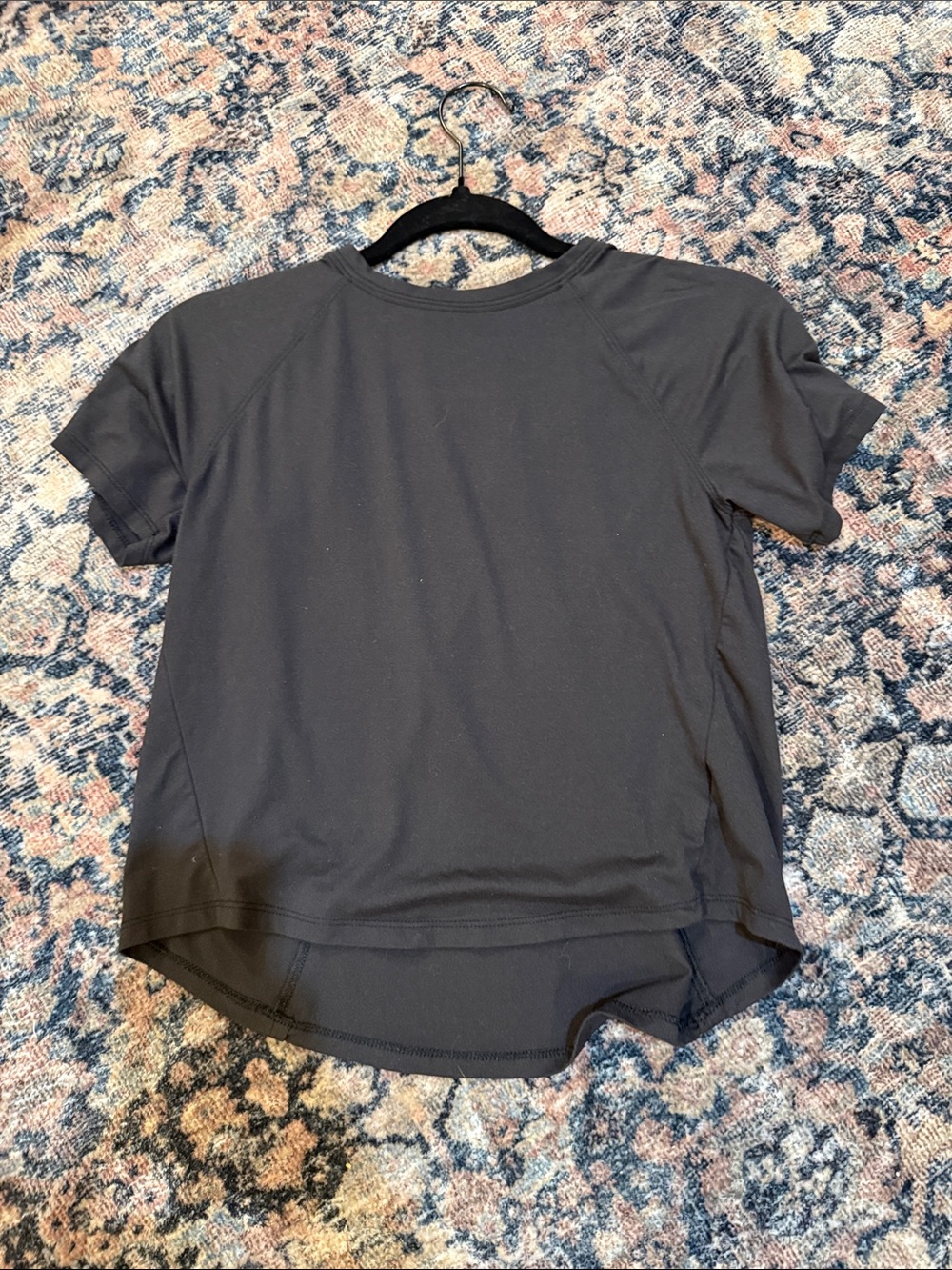 Girls Black Active Short Sleeve Top